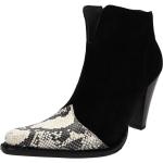 Schwarze Cowboy-Boots & Cowboystiefeletten mit Reißverschluss aus Rindsleder für Damen Größe 42 mit Absatzhöhe über 9cm 