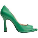 Grüne 8 by Yoox Offene Peep Toe Pumps aus Leder für Damen Größe 41 für den für den Sommer 