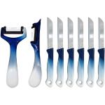 Solingen 6x Obstmesser mit 2 Schäler (blau), geeignet als Obstmesser, Schälmesser, Gemüsemesser & Frühstücksmesser