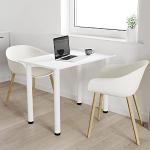 AKKE 80x60 | Esszimmertisch - Esstisch - Tisch mit weißen Beinen - Küchentisch - Bürotisch | Weiss