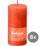 Reduzierte Orange 50 cm Bolsius Stumpenkerzen strukturiert 8-teilig 