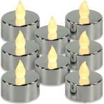 Silberne Nipach GmbH LED Kerzen mit beweglicher Flamme 8-teilig 