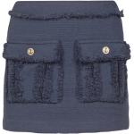 Blaue 8pm Mini Tweedröcke mit Reißverschluss aus Baumwolle für Damen Größe M für den für den Winter 