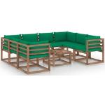 Reduzierte Grüne Rustikale Lounge Gartenmöbel & Loungemöbel Outdoor aus Kiefer Breite 50-100cm, Höhe 50-100cm, Tiefe 50-100cm 9-teilig 