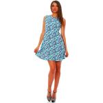 Hellblaue Elegante Mini Rundhals-Ausschnitt Sommerkleider für Damen Größe XXL für den für den Sommer 