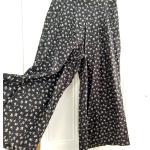 Schwarze Grunge Palazzo-Hosen mit Reißverschluss aus Baumwolle für Damen Größe L 