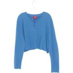 Blaue Oversize Langärmelige Henleykragen Hemden mit Button-Down-Kragen für Damen Größe XL 