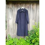 Royalblaue Vintage Maxi Trenchcoats lang aus Wolle für Damen Größe L 