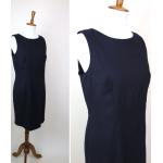 Schwarze Business Ärmellose Rundhals-Ausschnitt Trägerkleider mit Reißverschluss aus Polyester für Damen Größe L 
