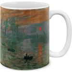 Grüne Claude Monet Teetassen mit Sonnenaufgang-Motiv aus Keramik 