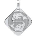 Silberne UNIQUE Fische-Anhänger mit Sternzeichen-Motiv aus Silber für Herren 