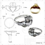 Silberne Claddagh Ringe handgemacht für Damen 
