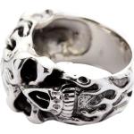Silberne Gothic Totenkopf-Ringe mit Totenkopfmotiv poliert 