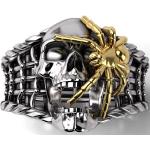 Silberne Motiv Gothic Totenkopf-Ringe mit Totenkopfmotiv aus Silber 
