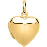 Goldene UNIQUE Herz Medaillons vergoldet für Damen 