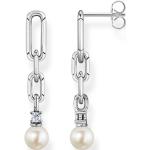 Weiße Elegante Ohrhänger mit Echte Perle für Damen 
