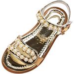 Goldene Römersandalen & Gladiator Sandalen mit Schnürsenkel aus PU atmungsaktiv für Kinder Größe 35 für den für den Sommer 