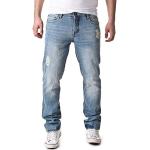 98-86 Herren 5-Pocket Jeans Hose im Vintage Look Destroyed Used Look Light Blue 30/34