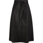 Reduzierte Schwarze Gestreifte HUGO BOSS BOSS Lederröcke aus Lammleder für Damen Größe XS für den für den Frühling 