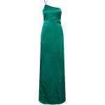 Grüne Ärmellose Maxi One Shoulder One-Shoulder-Kleider aus Satin für Damen Größe XXL 