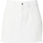 Weiße Mini Jeans-Miniröcke mit Reißverschluss aus Denim für Damen Größe L 