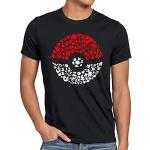 Schwarze Pokemon Pokeball T-Shirts aus Baumwolle für Herren Größe 5 XL 
