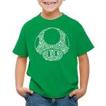 Grüne Super Mario Mario Pilz Kinder T-Shirts aus Baumwolle Größe 140 