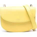 Reduzierte Gelbe A.P.C. Bodybags mit Knopf aus Leder mit Innentaschen für Damen 