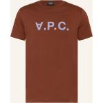 Reduzierte Dunkelbraune A.P.C. T-Shirts aus Baumwolle für Herren Größe XL 