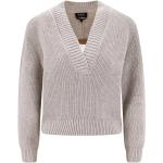 Reduzierte Beige A.P.C. V-Ausschnitt Asymmetrische Pullover aus Baumwolle für Damen Größe L 