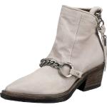 Reduzierte Offwhitefarbene A.S.98 Spitze Blockabsatz Cowboy-Boots & Cowboystiefeletten mit Reißverschluss aus Rindsleder für Damen Größe 42 