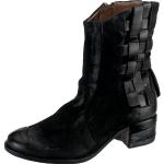 Reduzierte Schwarze A.S.98 Runde Blockabsatz Ankle Boots & Klassische Stiefeletten mit Reißverschluss aus Rindsleder für Damen Größe 42 
