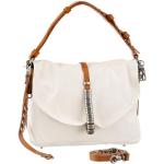Weiße A.S.98 Lederhandtaschen mit Reißverschluss aus Rindsleder für Damen 
