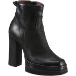 Schwarze A.S.98 Karree High Heel Stiefeletten & High Heel Boots mit Reißverschluss in Normalweite aus Leder leicht für Damen 