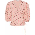 Reduzierte Rosa V-Ausschnitt Festliche Blusen aus Baumwolle für Damen Größe XL für den für den Frühling 