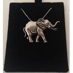 Prideindetails A20 Elefanten-Anhänger aus echtem 925er Sterlingsilber, handgefertigt, 40,6 cm lange Kette, mit Geschenkbox