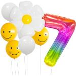 Emoji Smiley Ballons mit Gänseblümchen-Motiv 