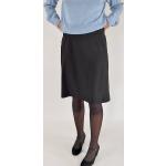 Schwarze Mini Nachhaltige Wollröcke mit Reißverschluss aus Wolle für Damen Größe XL für den für den Winter 