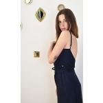 Blaue Oversize Nachhaltige Cocktailkleider rückenfrei aus Viskose für Damen Größe XXS für den für den Sommer 