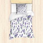 Reduzierte Lavendelfarbene Allergiker Abakuhaus Bettwäsche Sets & Bettwäsche Garnituren mit Lavendel-Motiv aus Polyester 135x200 
