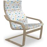 ABAKUHAUS Gekritzel Poäng Sessel Polster, Lustige Sonne-Mond-Wolke Emojis, Sitzkissen mit Stuhlkissen mit Hakenschlaufe und Reißverschluss, weiß Multicolor