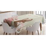 Pastellrosa Abakuhaus Tischdecken mit Tiermotiv aus Satin personalisiert 