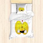 Gelbe Moderne Allergiker Abakuhaus Emoji Bettwäsche Sets & Bettwäsche Garnituren mit Reißverschluss maschinenwaschbar 135x200 