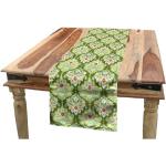 Reduzierte Grüne Blumenmuster Barocke Abakuhaus Rechteckige Tischläufer aus Polyester schmutzabweisend 