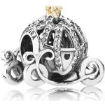 Reduzierte Goldene PANDORA Cinderella Aschenputtel Charms aus Silber 14 Karat mit Zirkonia für Damen 