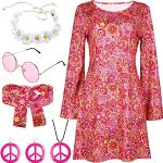 Rosa Abba Hippie-Kostüme & 60er Jahre Kostüme aus Polyester für Damen Größe XXL 