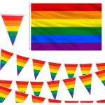 Reduzierte LGBT Gay Pride Regenbogenfahnen mit Pferdemotiv 