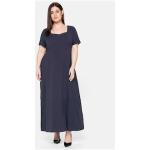 Reduzierte Mitternachtsblaue Sheego Maxi V-Ausschnitt Lange Abendkleider mit Reißverschluss für Damen Größe 3 XL Große Größen 