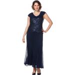 Reduzierte Blaue Elegante Sheego Spitzenkleider aus Kunstfaser für Damen Große Größen 