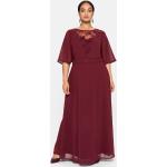 Reduzierte Bordeauxrote Elegante Sheego Maxi Lange Abendkleider durchsichtig mit Reißverschluss aus Chiffon für Damen Große Größen 